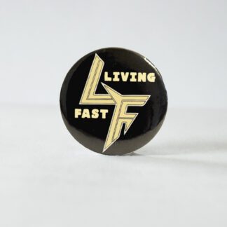 Turborock Productions Living Fast, black/white texture (37 mm), badge/pin Heavy Metal