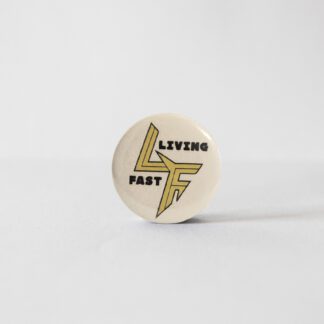 Turborock Productions Living Fast, black/white texture, badge/pin Heavy Metal