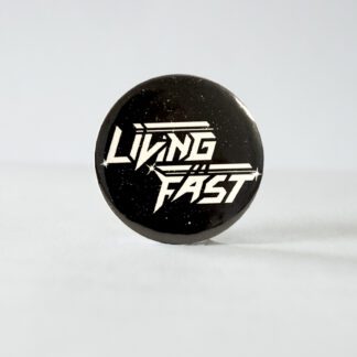 Turborock Productions Living Fast, LF logo, black/yellow (37 mm), badge/pin Heavy Metal