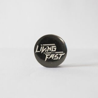 Turborock Productions Living Fast, LF logo, ivory/black, badge/pin Heavy Metal